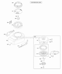 Blower HousingShrouds Flywheel Rewind Starter Diagram and Parts List for 09T802-0113-B1  Briggs and Stratton Engine